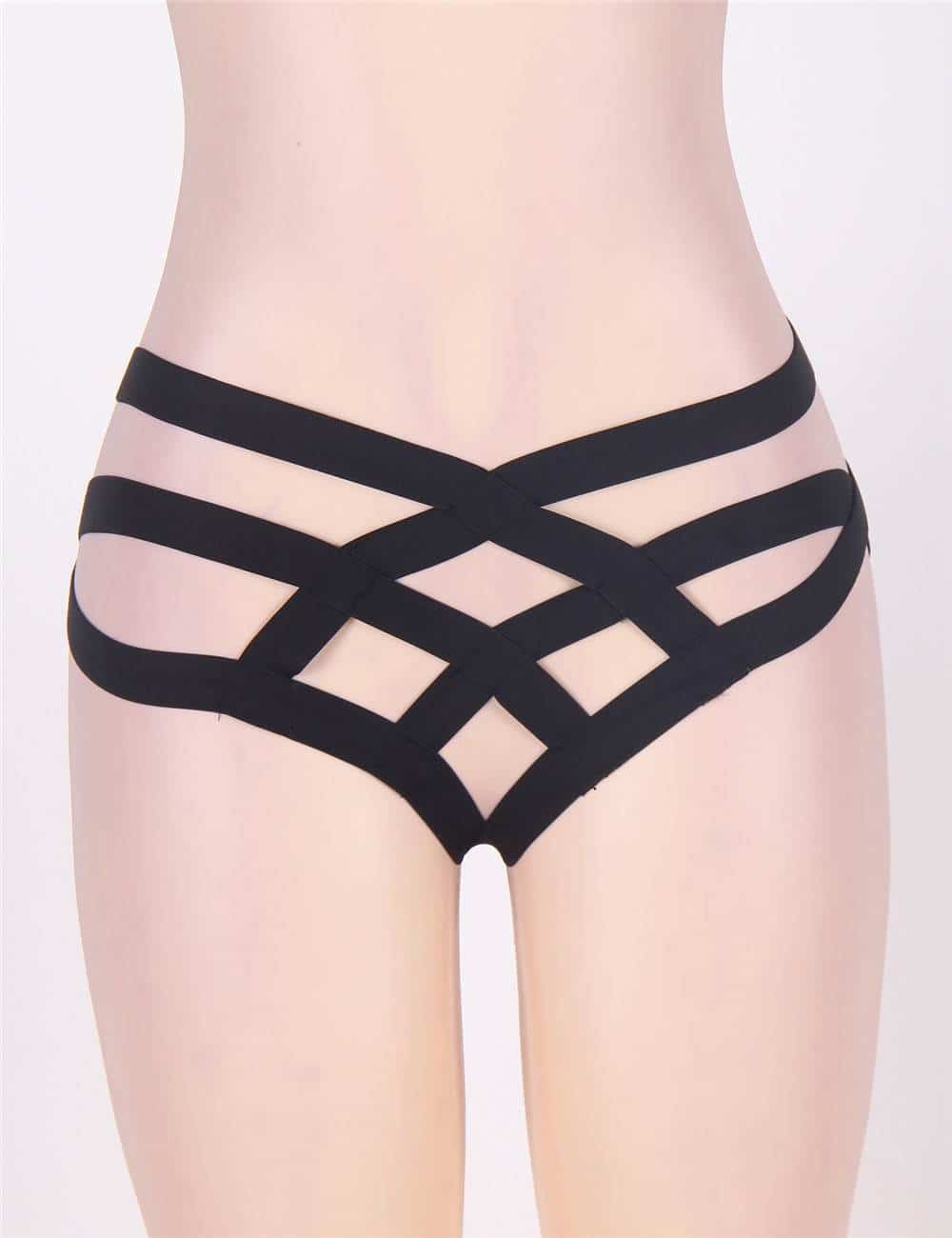 Black Cage Bandage Brief Thong - Image 3