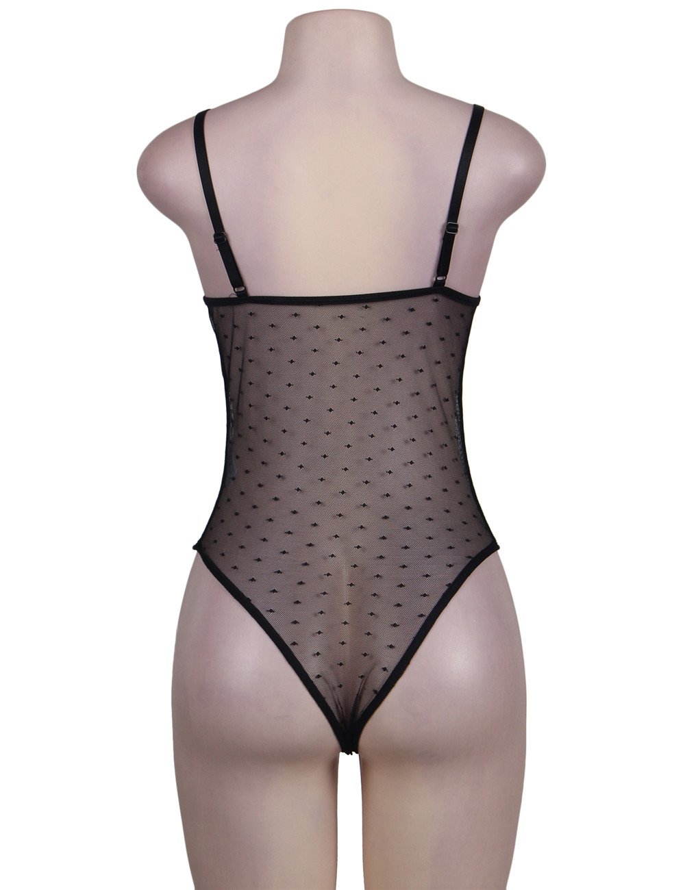 Halter Black Lace Teddy With Embroidery - Image 7