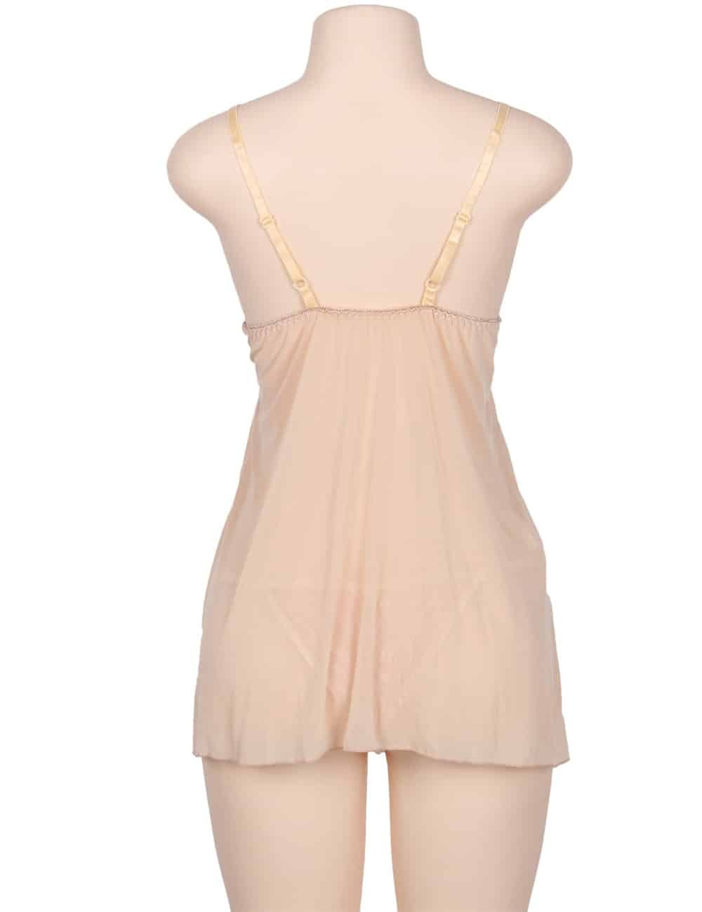 Plus Size Nude Apricot Elegant Babydoll - Image 7