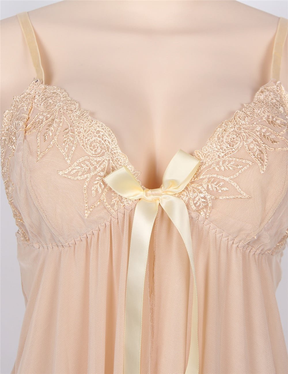 Plus Size Nude Apricot Elegant Babydoll - Image 8