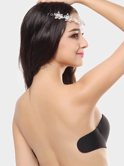 Strapless Self Adhesive Black Invisible Push-up Bra