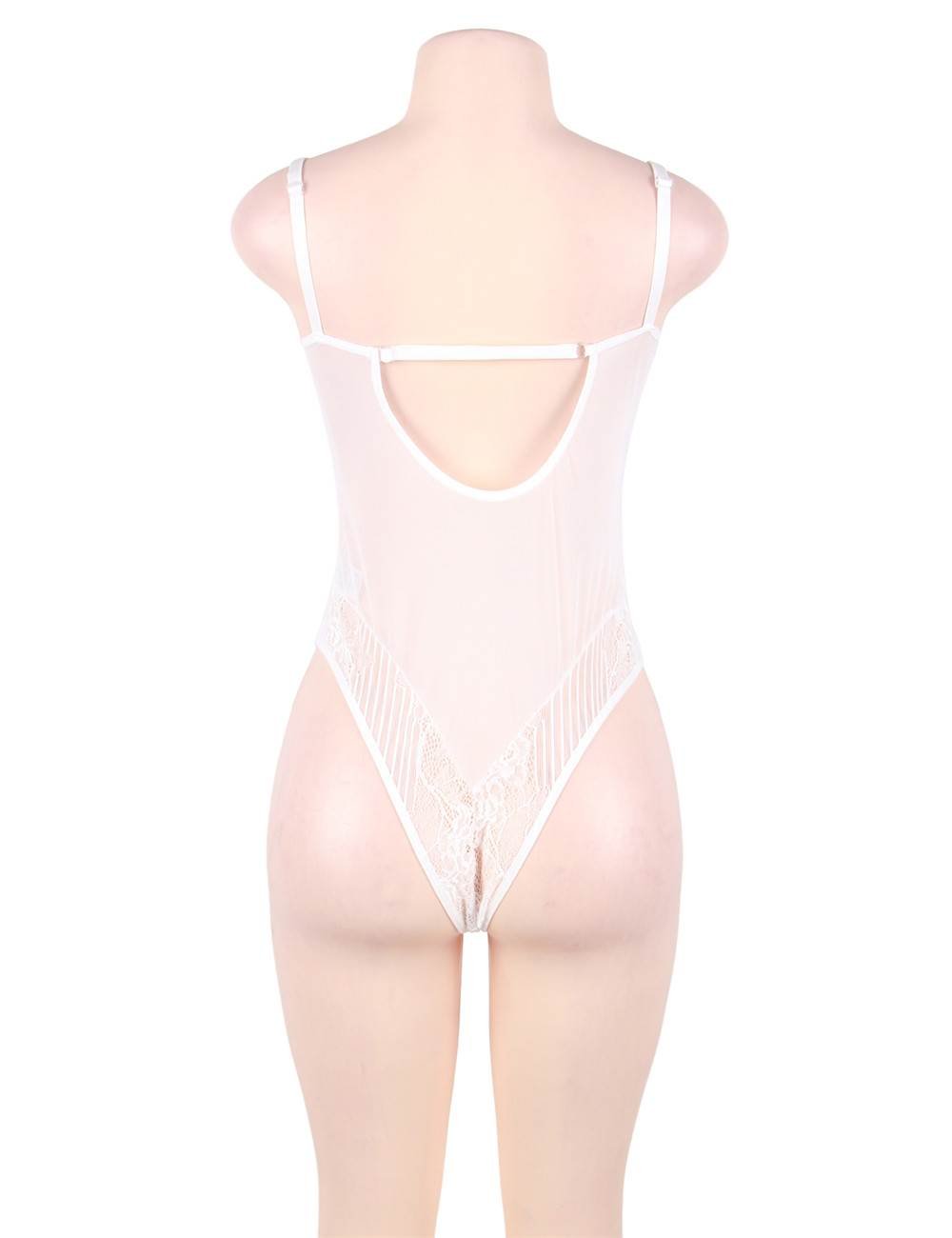 White Glamour Hollywood Sheer Lace Underwire Teddy - Image 8