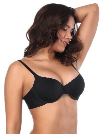 Black Smooth Seamless Push Up comfortable T-shirt Bra