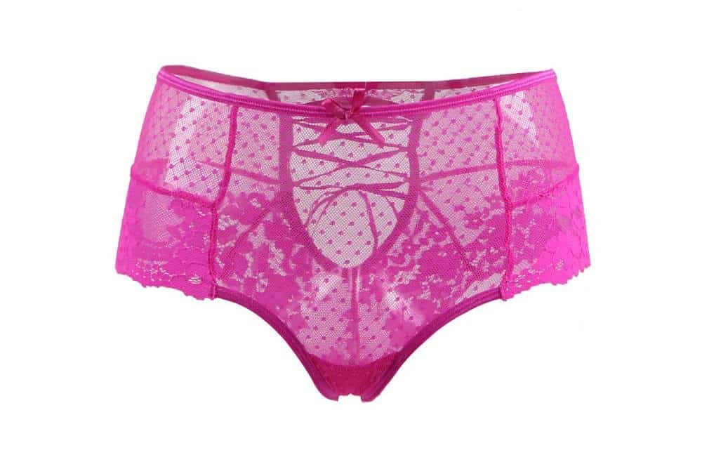 Sexy Pink High Waist Lace Strappy Panty - Image 4