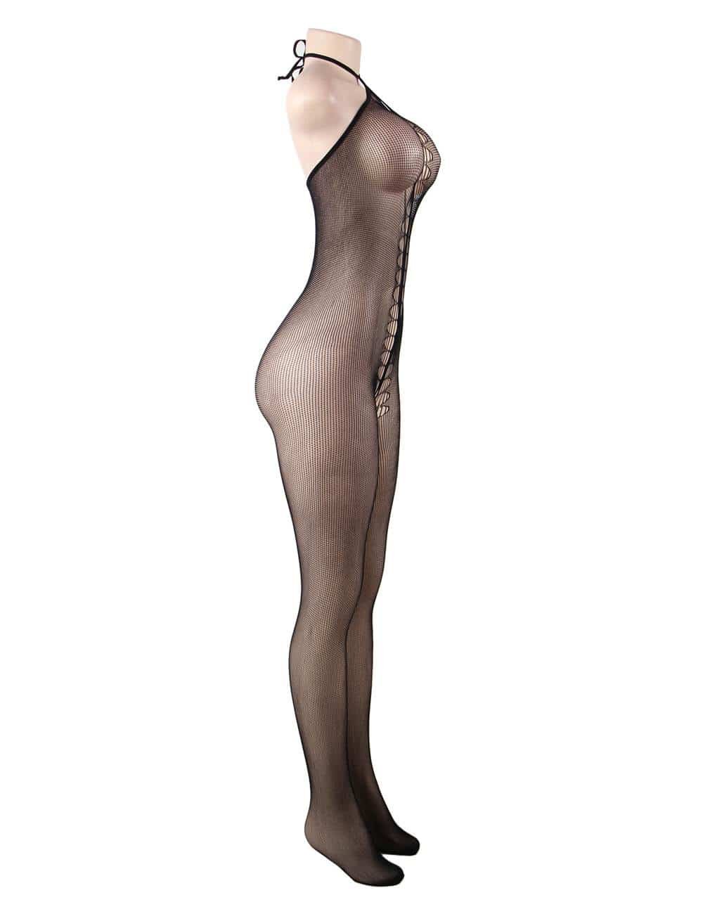 Plus Size Halter Top Fishnet Bodystocking - Image 6