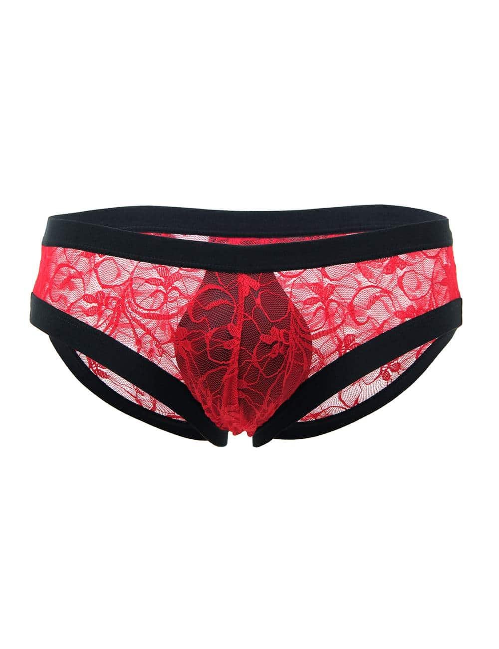 Sexy Red Lace Panty For Men - Image 3