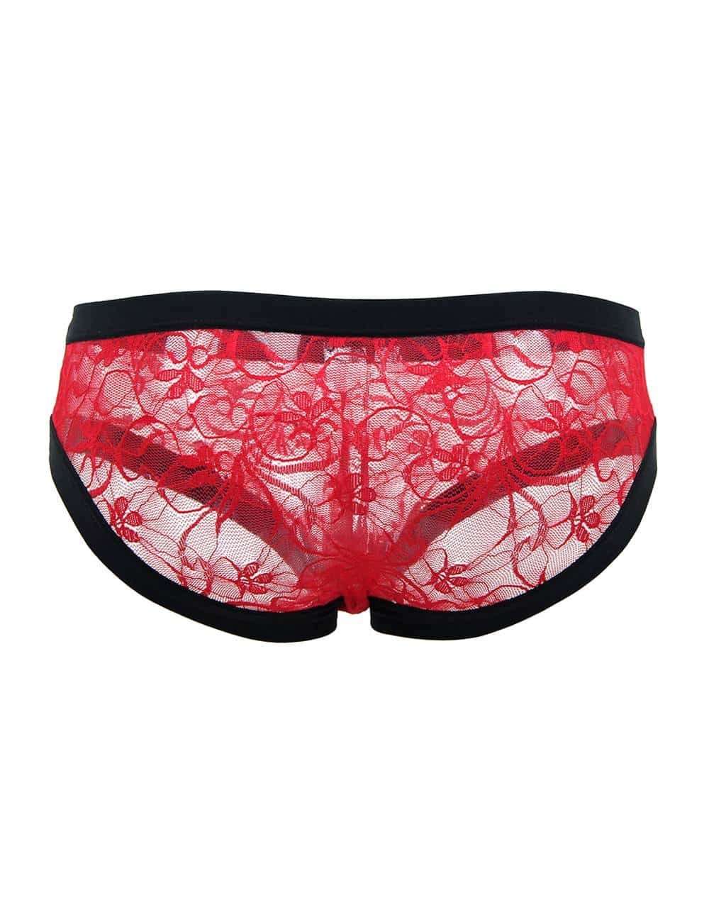 Sexy Red Lace Panty For Men - Image 4