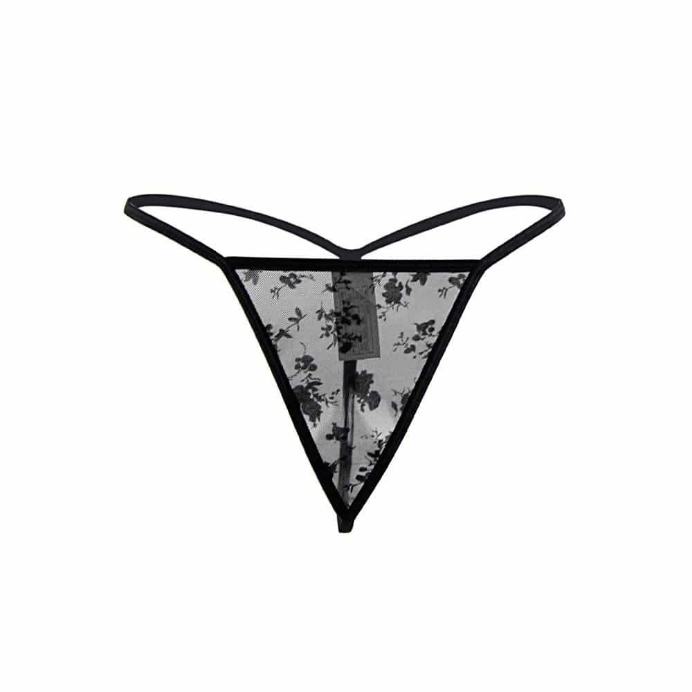 Exquisite Flocking Black Lace Garter Lingerie Plus Size With Underwire - Image 9