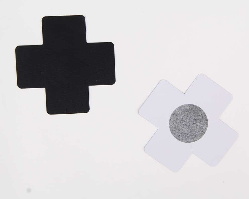 Black Cross Nipple Hiding Stickers - Image 3