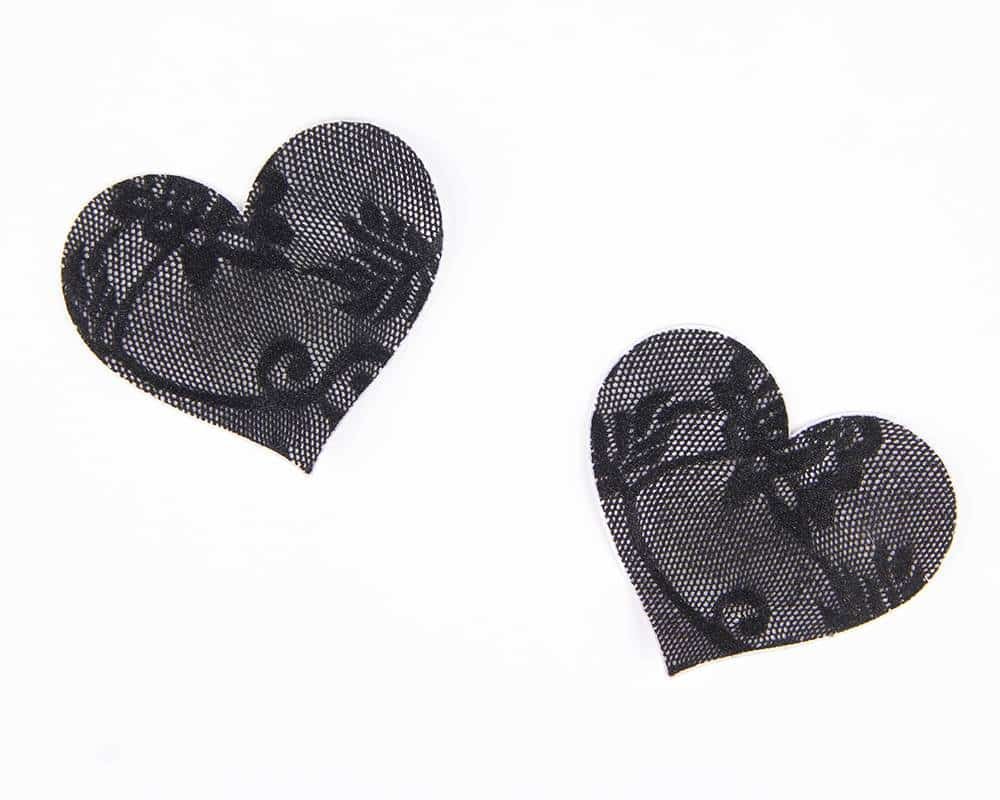 Sexy Black Lace Heart Shaped Nipple Cover - Image 2