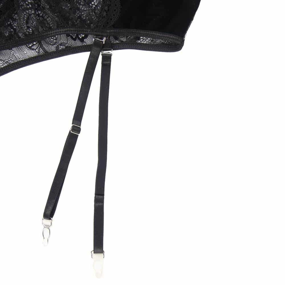 Garter bodysuit With Underwire Sexy Lace Velour Plus Size Lingerie - Image 14