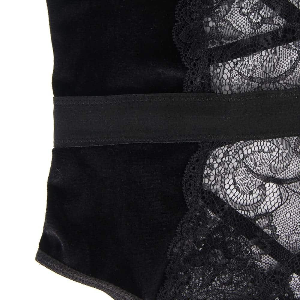 Garter bodysuit With Underwire Sexy Lace Velour Plus Size Lingerie - Image 12