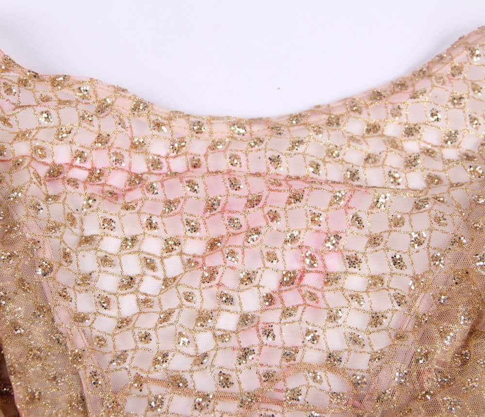 Amazing Gold Lace Red Slit Evening Gown*