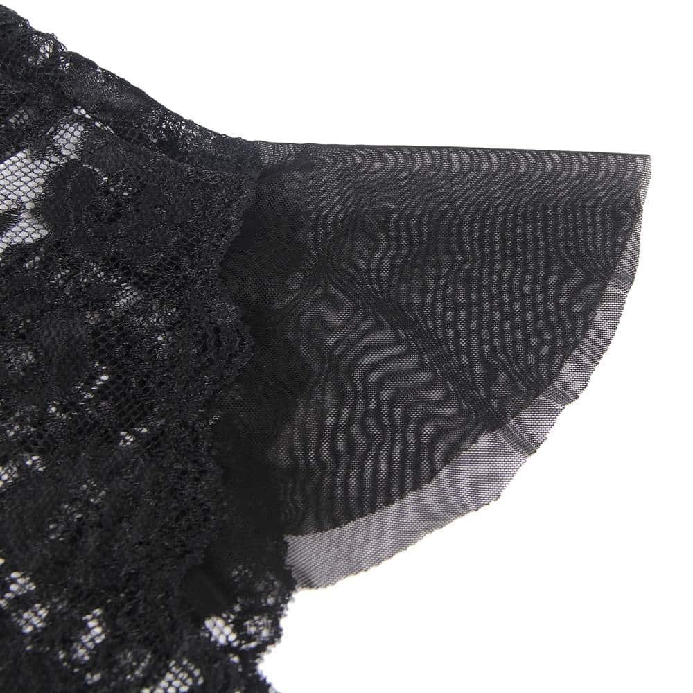 Sexy Halter V Neckline Ruffle Plus Size Teddy With The Belt - Image 11