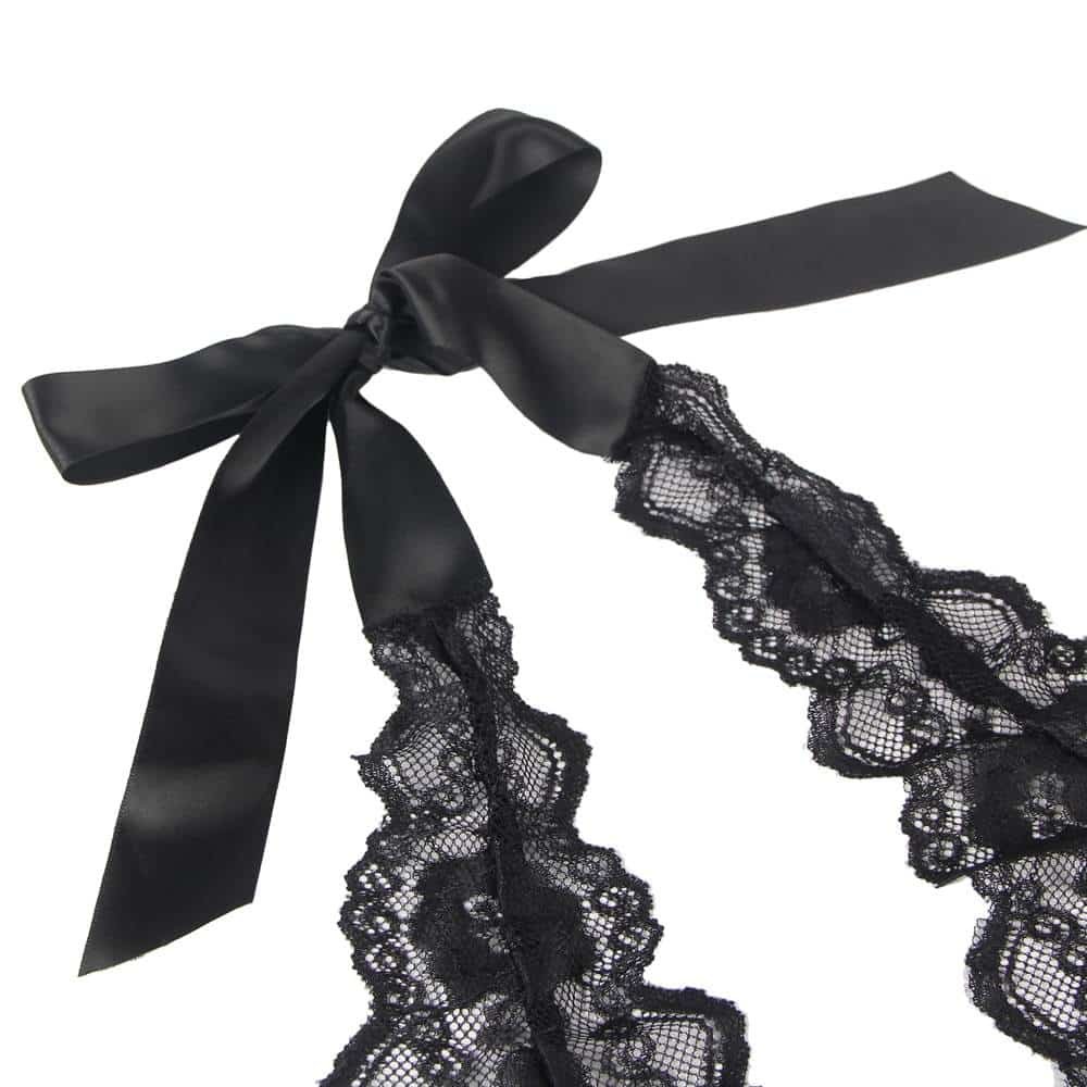 Sexy Halter V Neckline Ruffle Plus Size Teddy With The Belt - Image 10