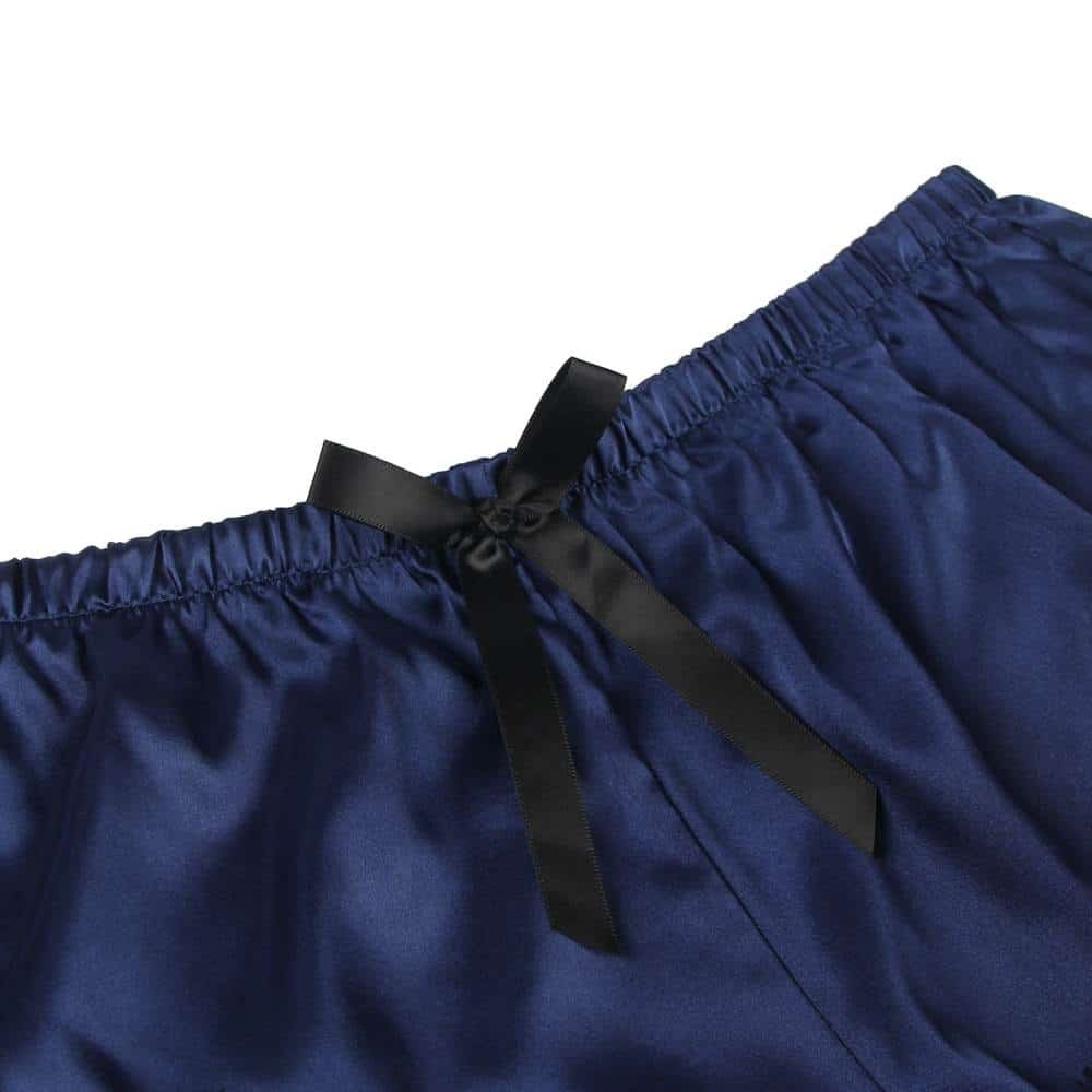 Lace Silk Camisole Blue Home Casual Pajamas Set - Image 8