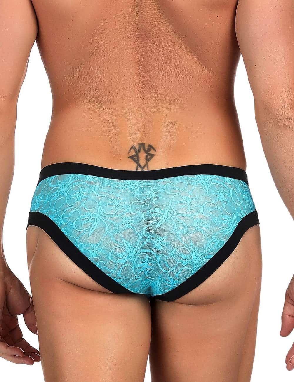 Sexy Blue Lace Panty For Men - Image 2