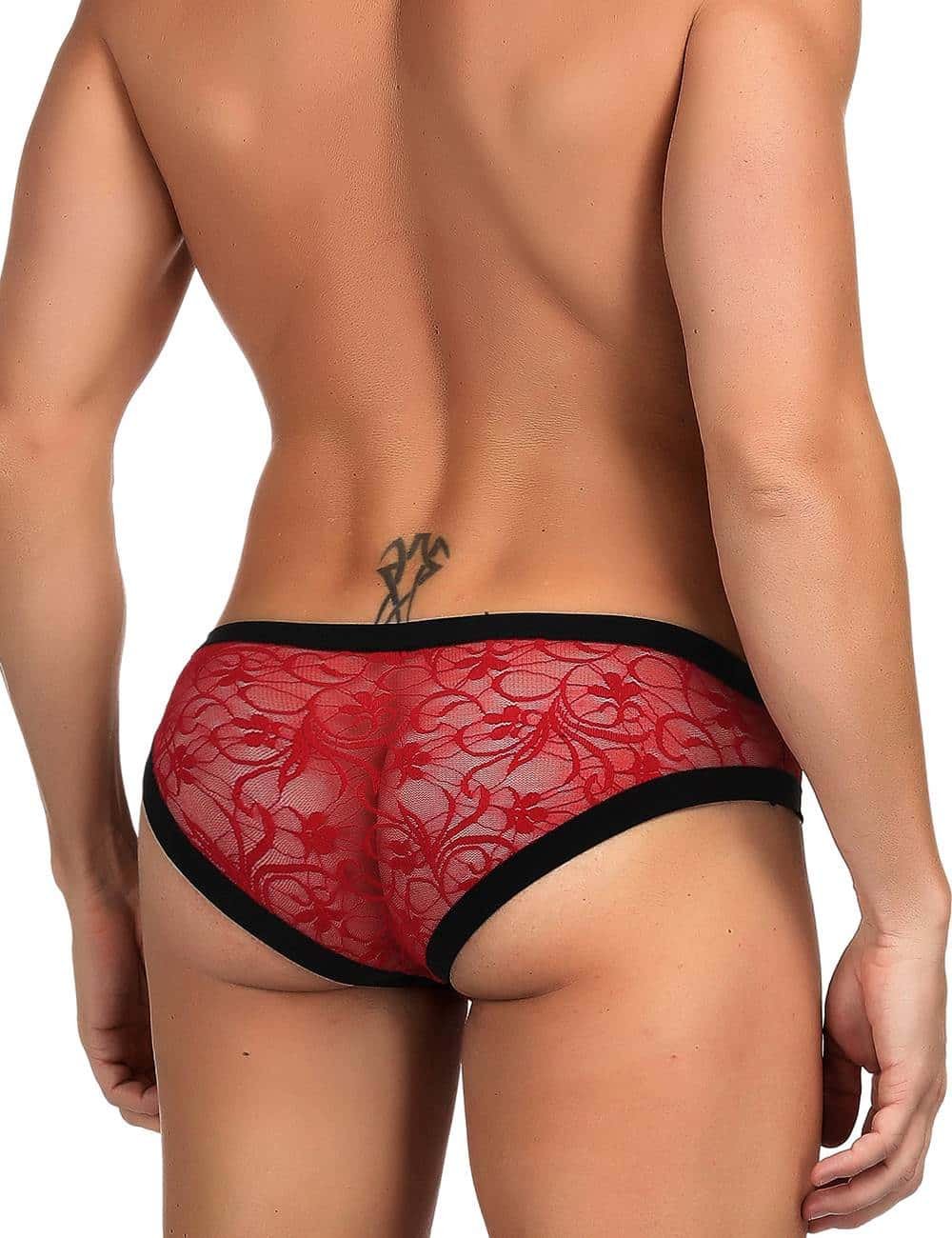 Sexy Red Lace Panty For Men - Image 2