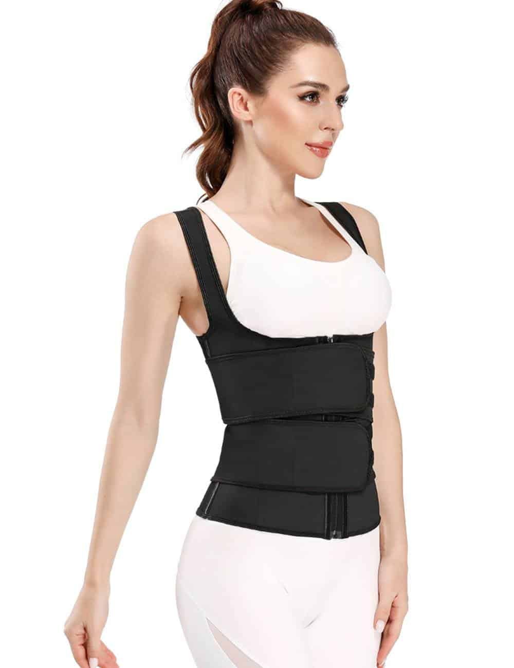 Latex Zippered Double Belt 9 Steel Bones One-piece Abdomen Vest Sling Shaper - Image 2