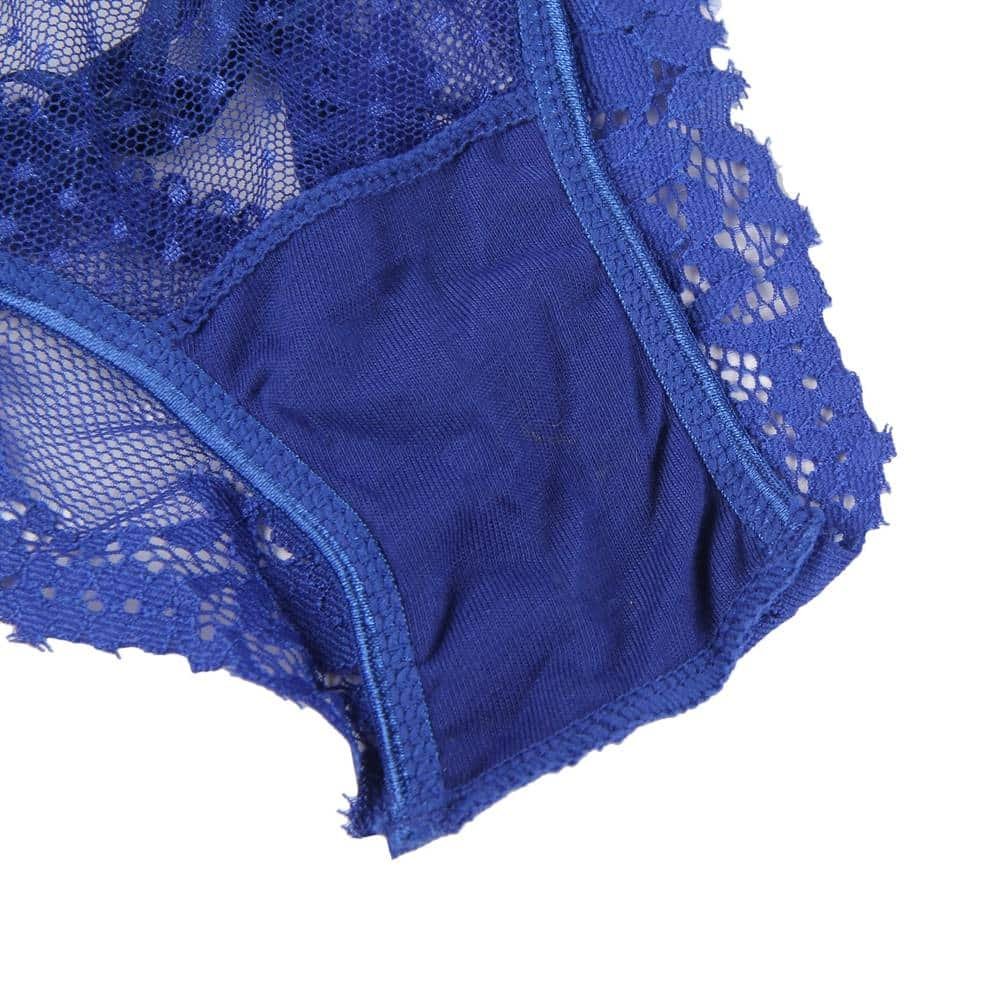 Sexy Blue High Waist Lace Strappy Panty - Image 6
