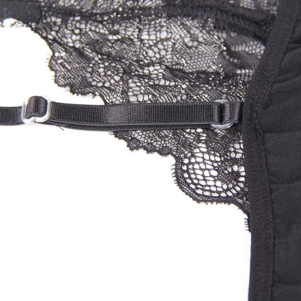 Lace Decoration V-neck Modal Nightdress with G String - Image 12