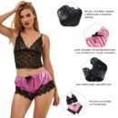 Casual Lace Silk Camisole Sleepwear Set