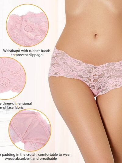 Pink Sexy Floral Lace Panty