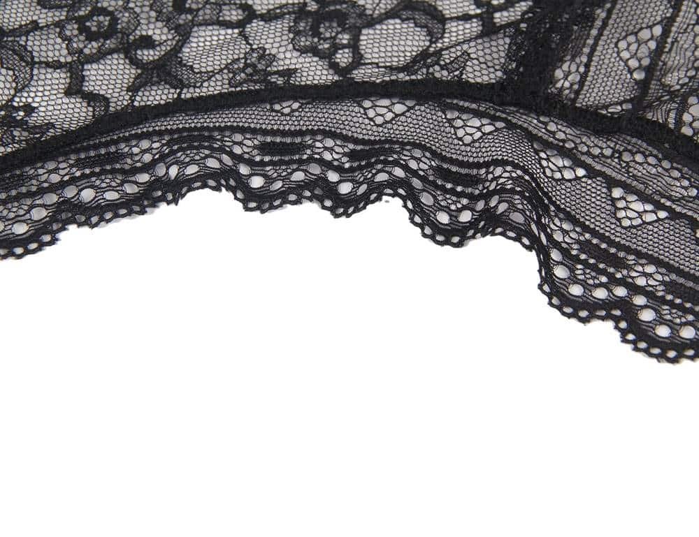 Black High Quality Floral Lace Sexy High Waist Perspective Panty - Image 11