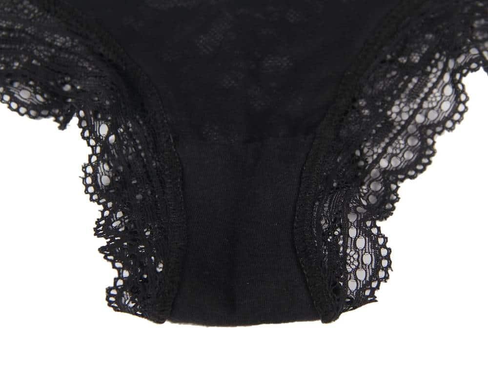 Black High Quality Floral Lace Sexy High Waist Perspective Panty - Image 12