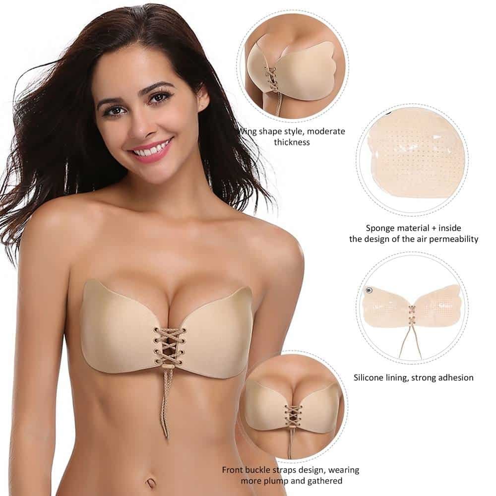 Nude Strapless Self Adhesive Silicone Invisible Push-up Bra