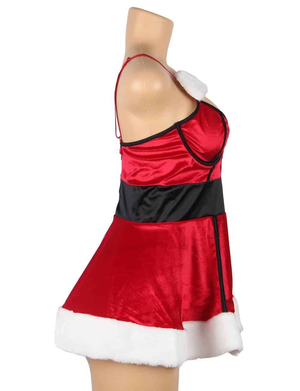 Fashion Sexy Red Playful Christmas Dress - Image 4