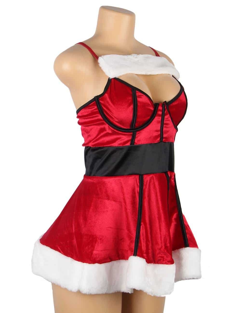 Fashion Sexy Red Playful Christmas Dress - Image 3