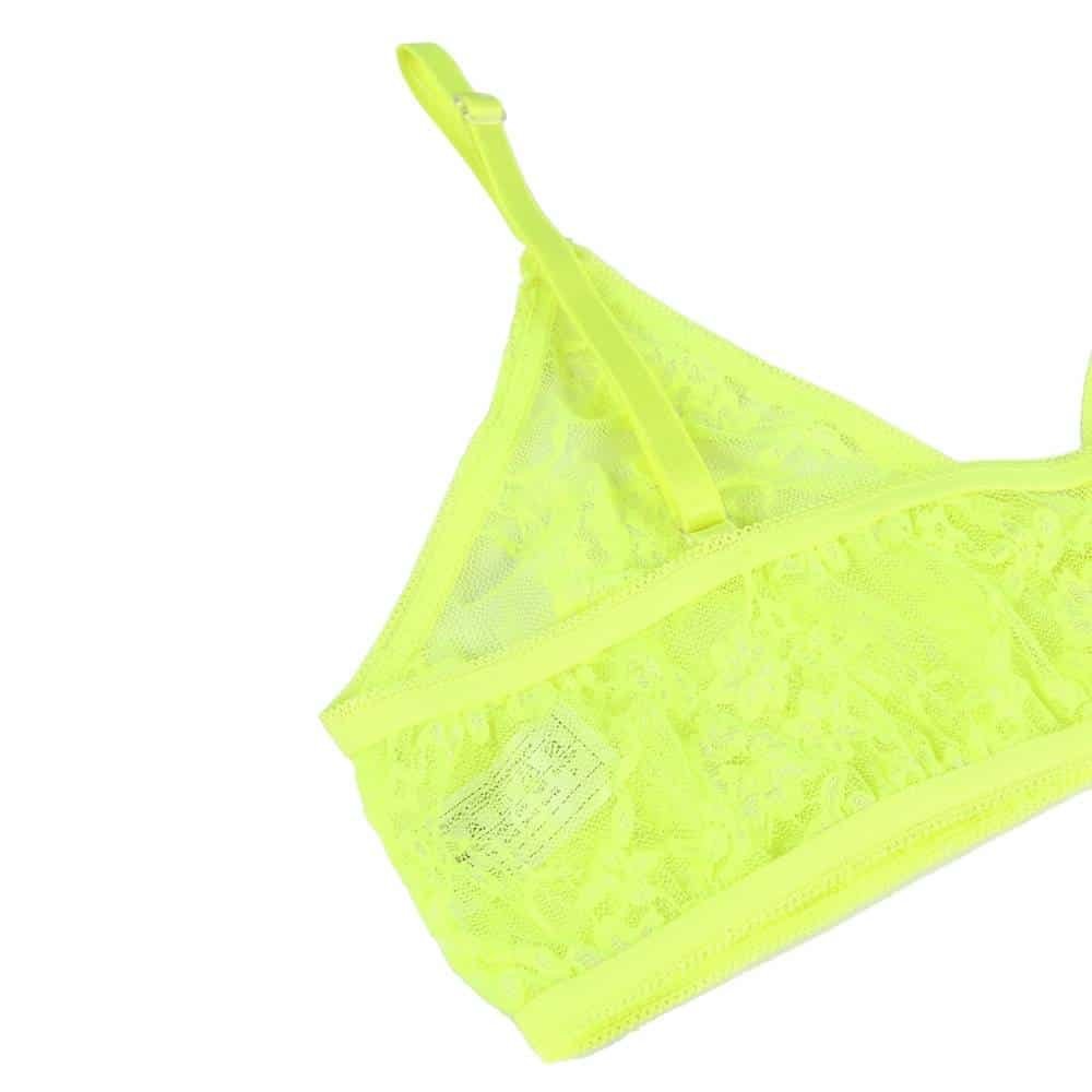 See-through sexy women?s full lace high stretch bra panty set with sleeves - Image 9