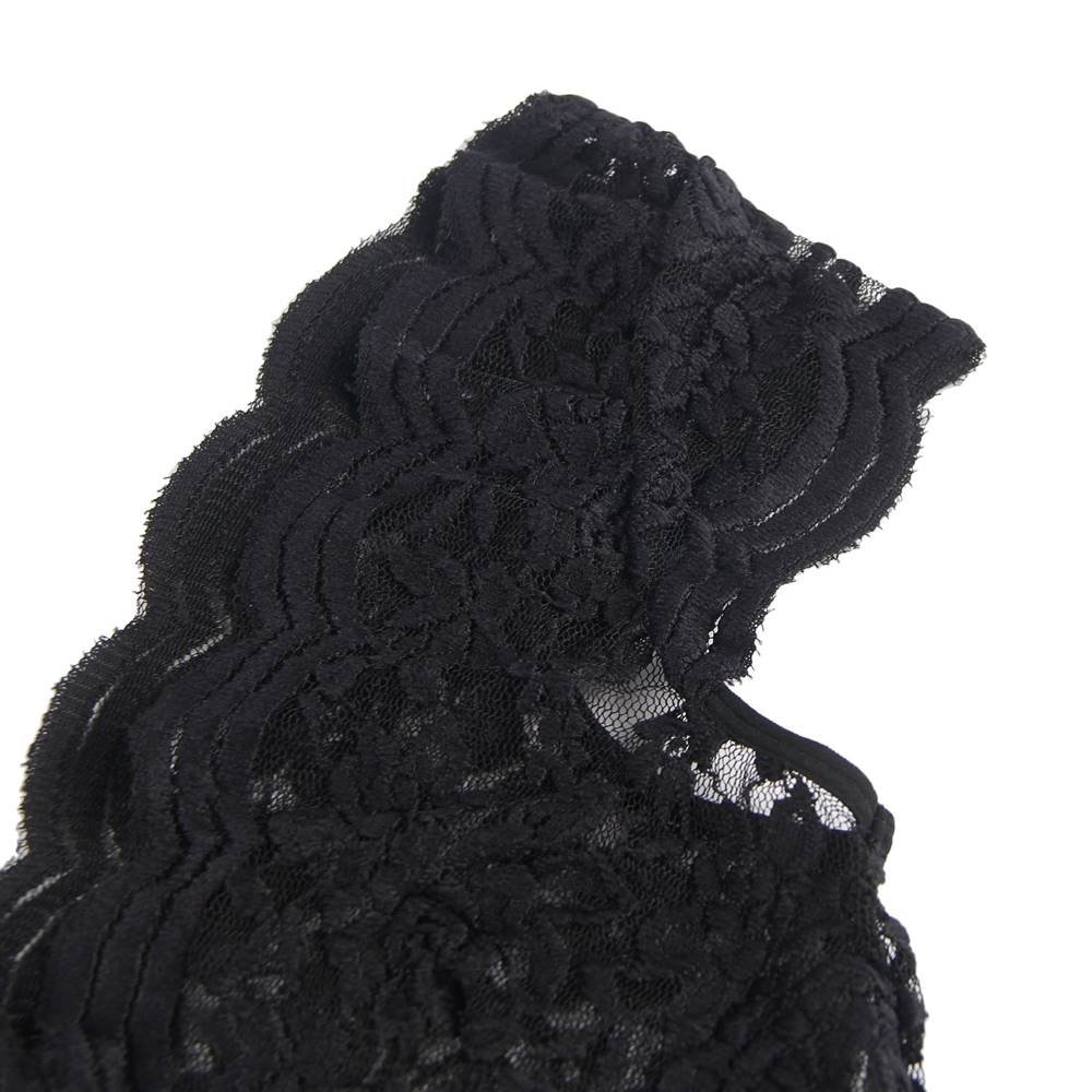 Sexy Black Deep V backless Full Lace Teddy - Image 7