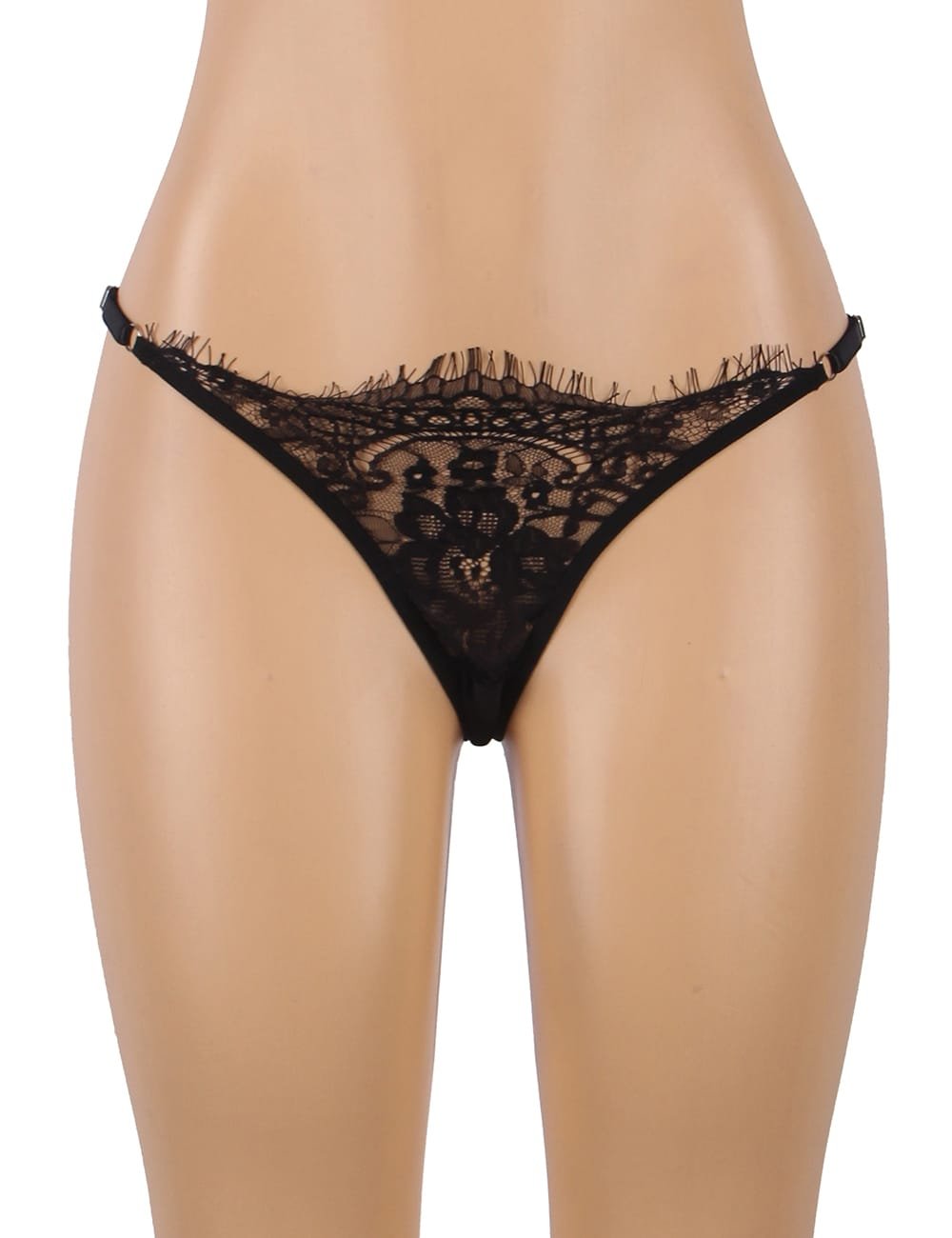 Black Feather Lace Underwire Garter Lingerie Set - Image 6