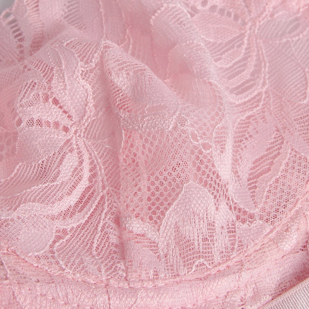 Pink Floral Lace Adjustable Strap Underwire Bra Set - Image 13