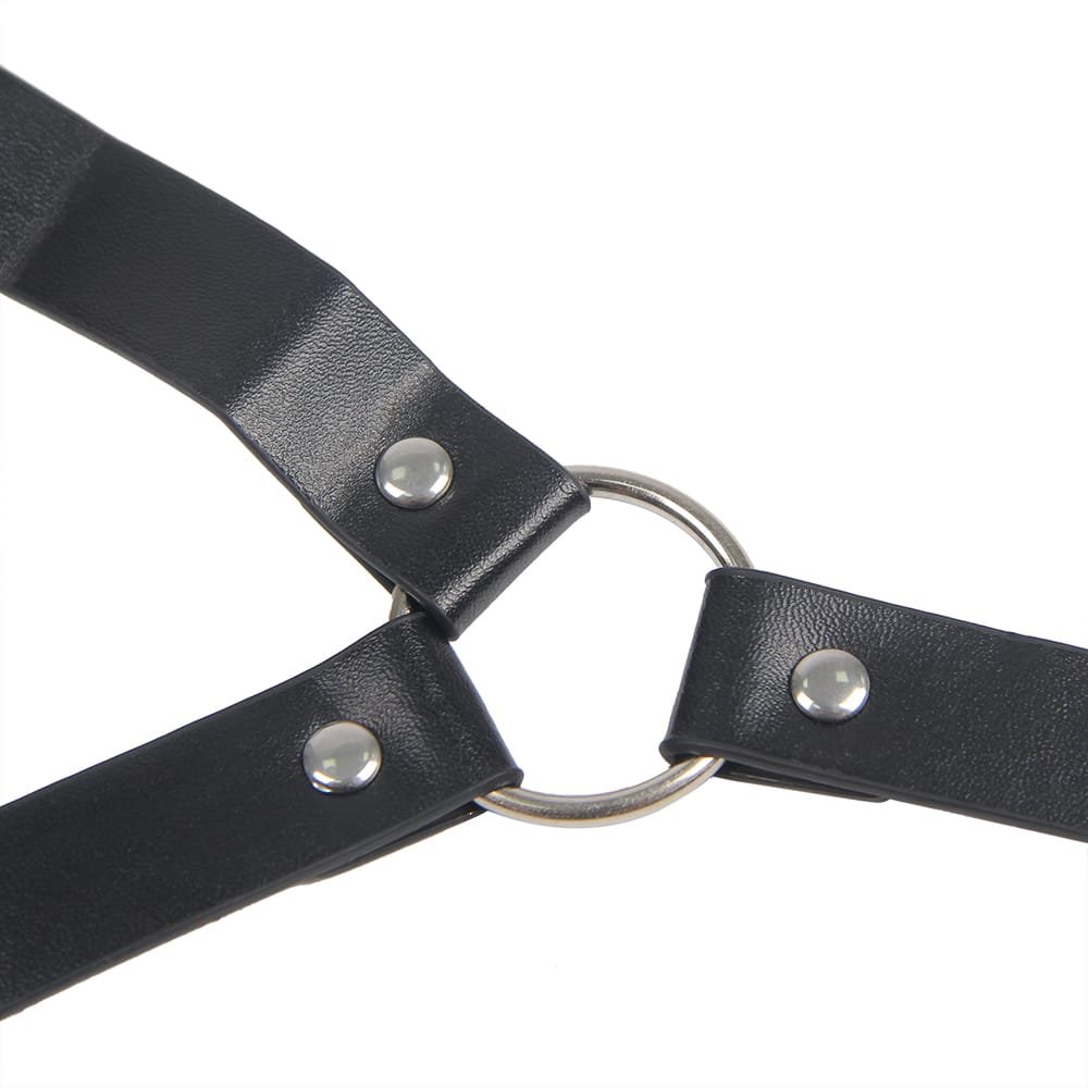Black Breast Clip Bundling Leather Temptation Flirting Show Bondage - Image 9