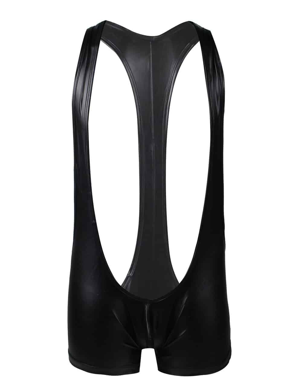 Black Sexy PU Leather Men Bodysuit Underwear - Image 6