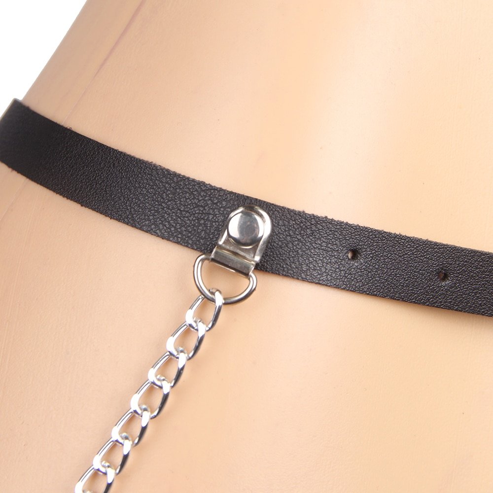 Adult SM PU and Chain Panties Body Restraint Harness Bondage - Image 12