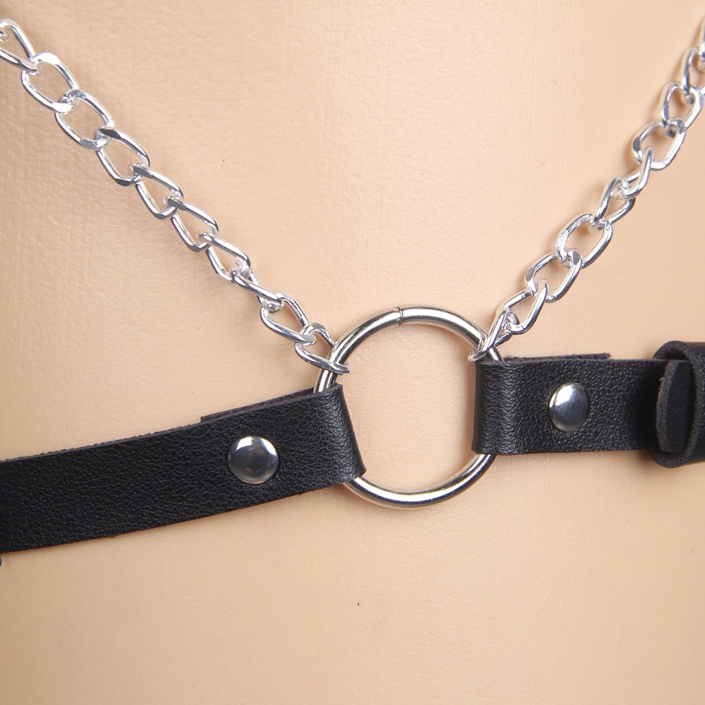 Adult SM PU and Chain Panties Body Restraint Harness Bondage - Image 9