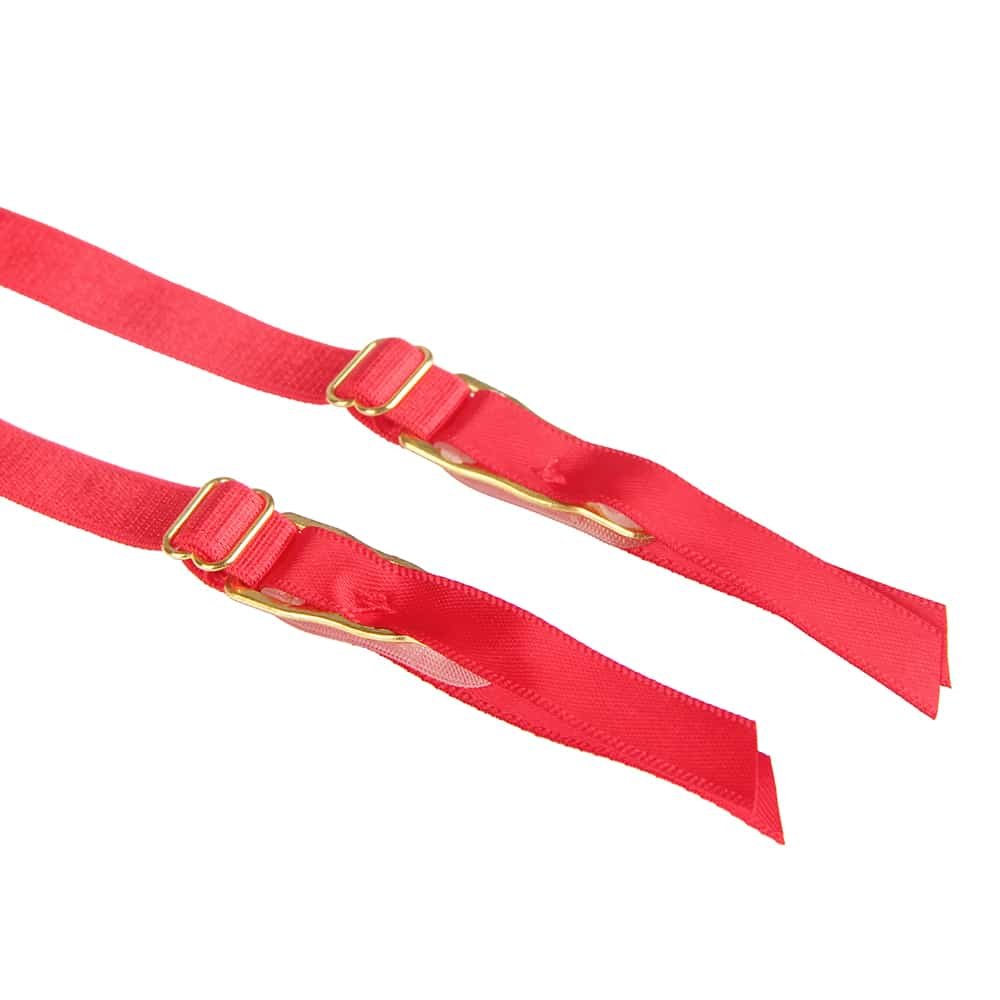 Red Lace Sexy Stretch High Waist Garter Belt Panty - Image 12