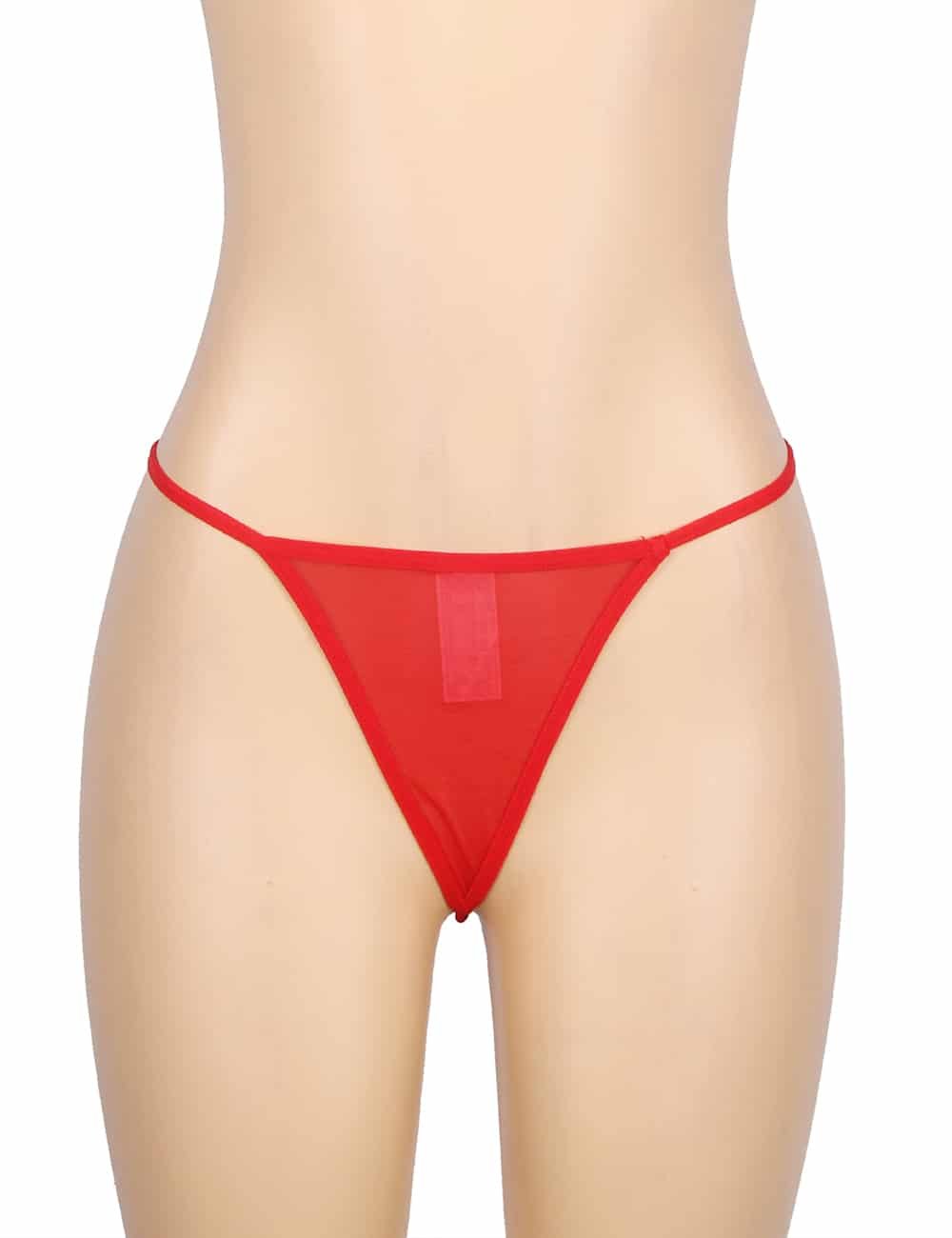 Red Lace Sexy Stretch High Waist Garter Belt Panty - Image 8