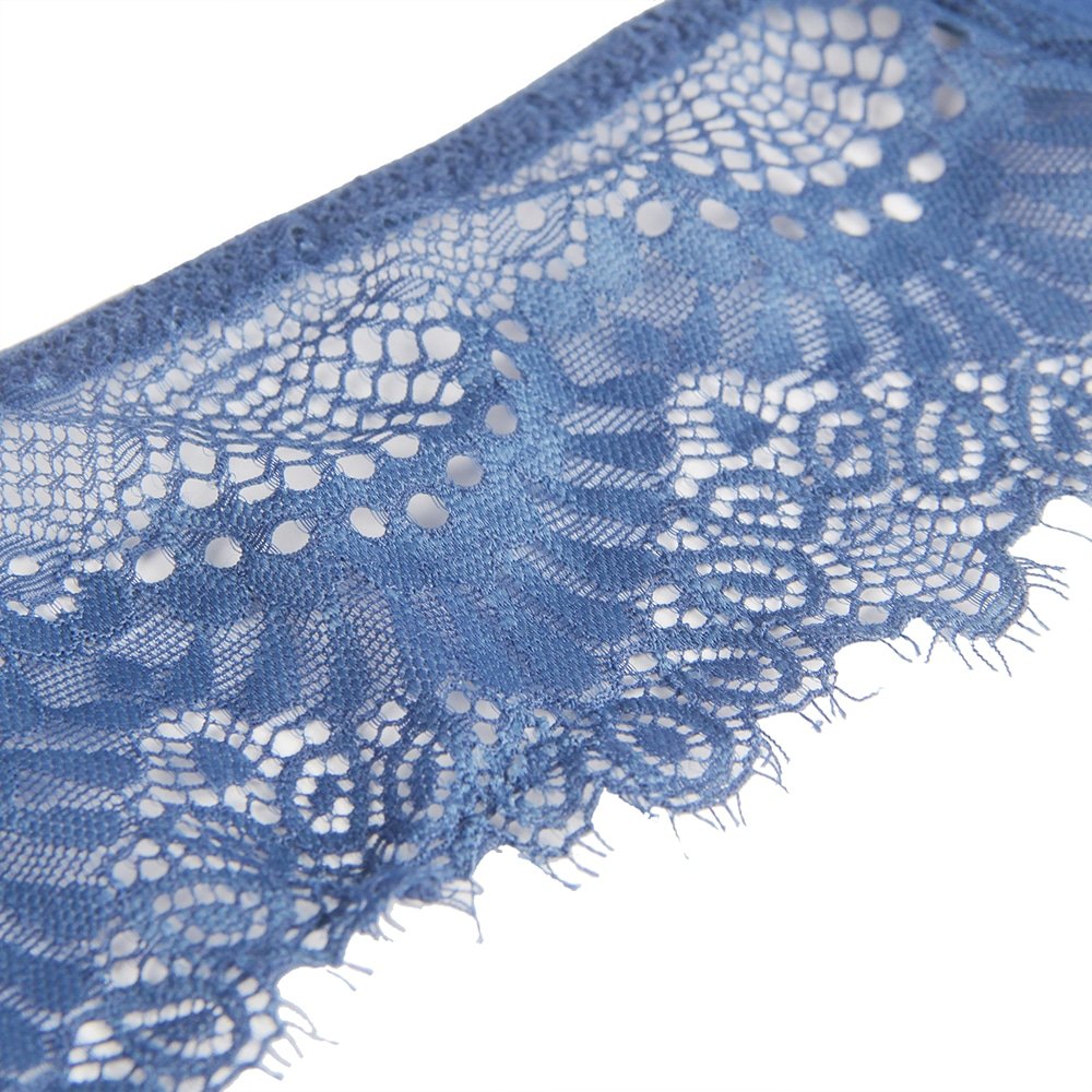 Blue Lace Sexy Stretch High Waist Garter Belt Panty - Image 13