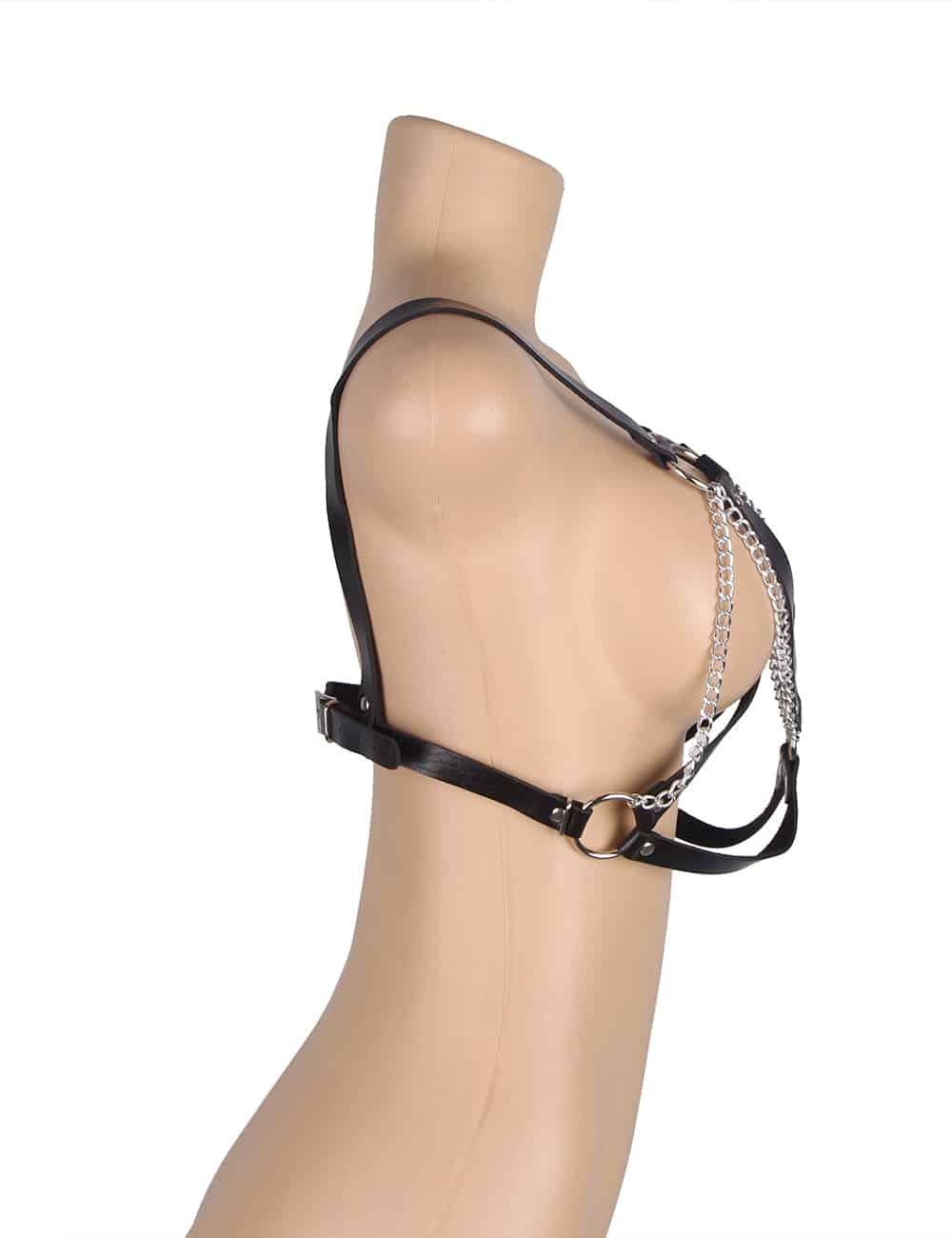 Wild black punk bondage belt with metal pin buckle - Image 6