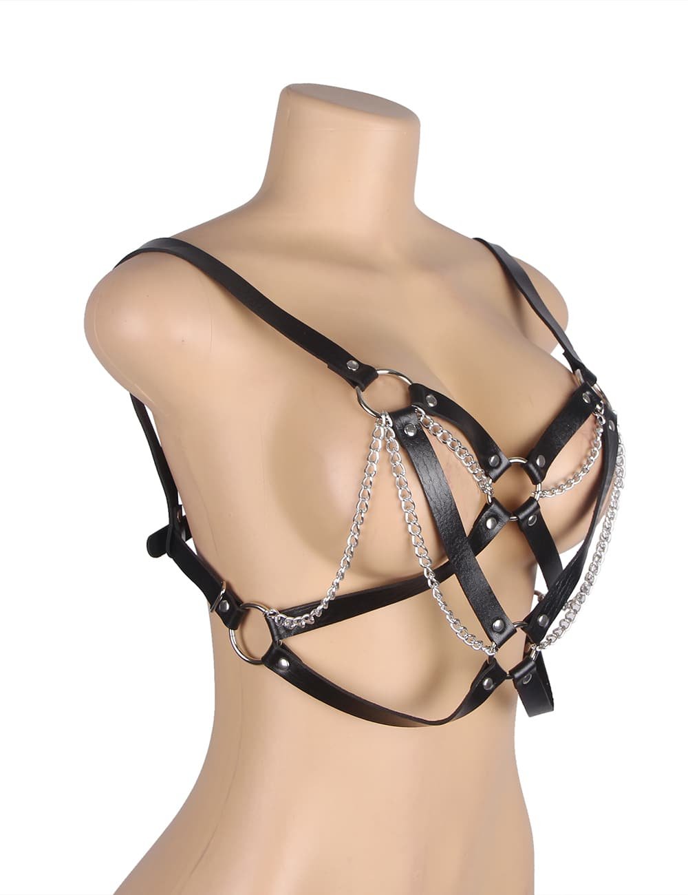 Wild black punk bondage belt with metal pin buckle - Image 5