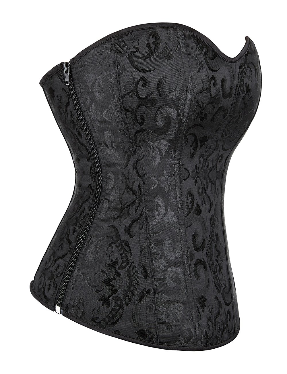 Black off Shoulder 12 Pieces Plastic Bones Corsets With Panties - Image 10