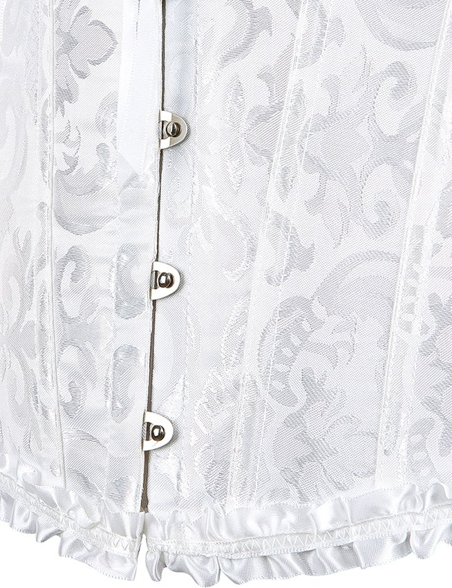 12 Pieces Soft Steel Bones White Sexy Jacquard Palace Style Corset - Image 5