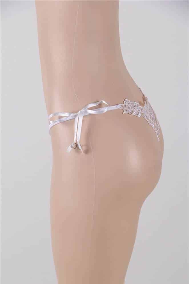 Sexy Embroidered & Beaded Lady White Panty - Image 4