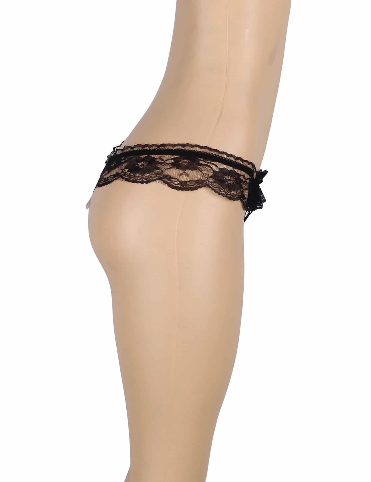 Sexy Open Crotch Lace Black Panty - Image 5