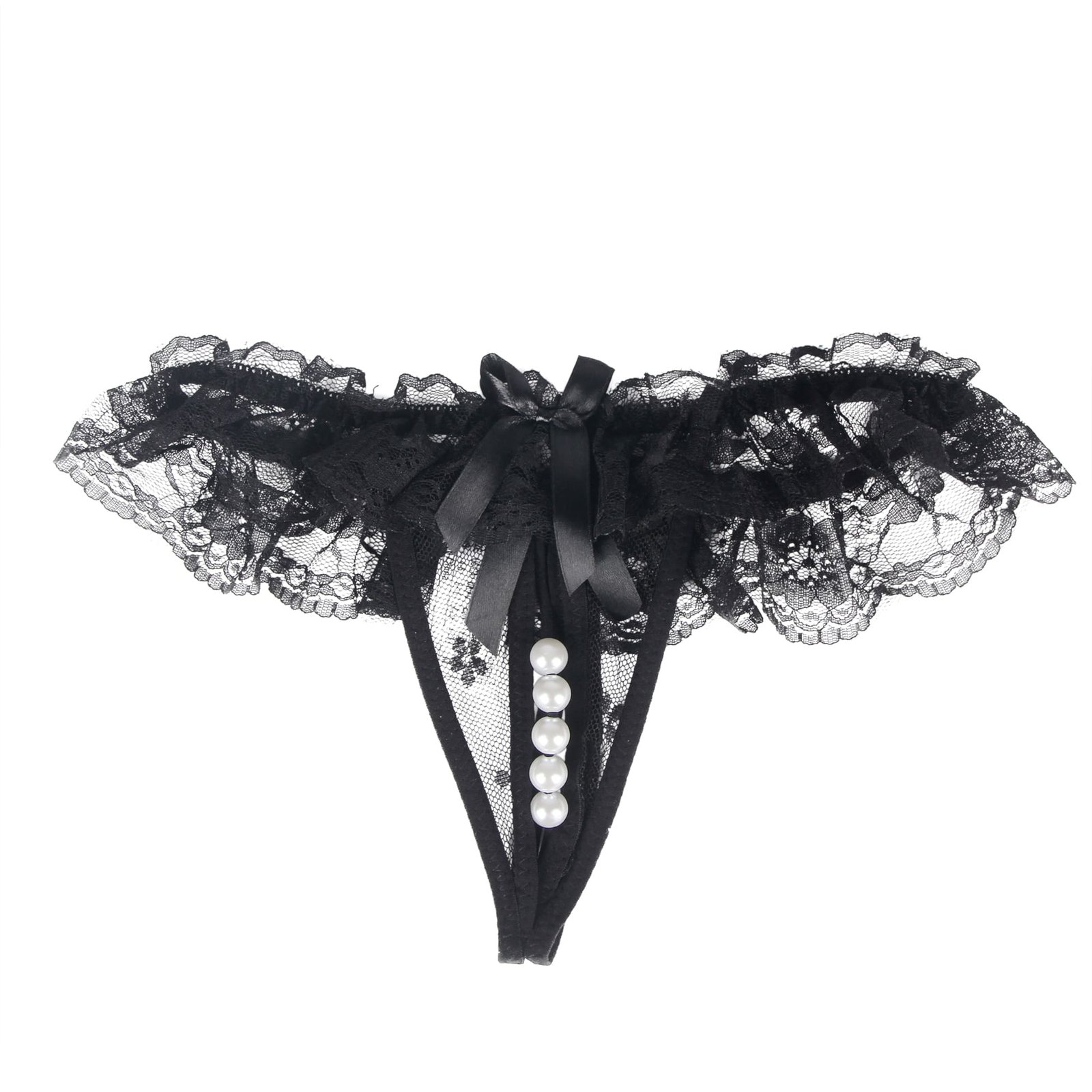 Sexy Open Crotch Lace Black Panty - Image 7